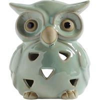 ceramic harbour green owl t light holder set of 4