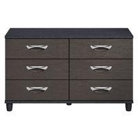 Cesca 6 Drawer Chest Black and Graphite