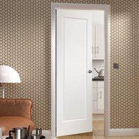 Cesena White Panelled Fire Door 30 Minute Fire Rated - Aluminium Inlay - Prefinished