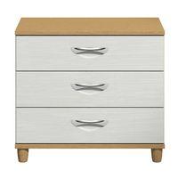 Cesca 3 Drawer Chest Oak and White