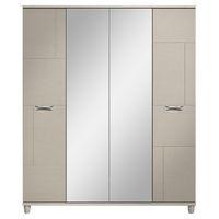 cesca 4 door mirrored wardrobe elm and cashmere