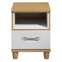 cesca 1 drawer bedside oak and white