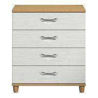 Cesca 4 Drawer Chest Oak and White