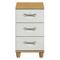 Cesca 3 Drawer Narrow Chest Oak and White
