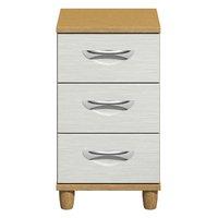 cesca 3 drawer narrow chest oak and white