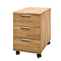 Cento Wooden Office Pedestal In Knotty Oak With 3 Drawers