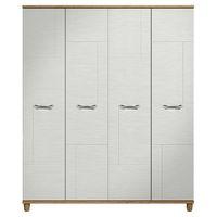 cesca 4 door wardrobe oak and white