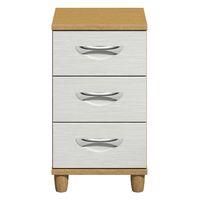 cesca 3 drawer narrow chest oak and white