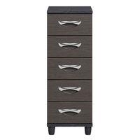 cesca 5 drawer narrow chest black and graphite