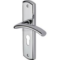 centaur euro profile door handle set of 2 finish polished chrome
