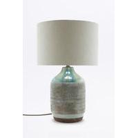 ceramic base linen table lamp blue