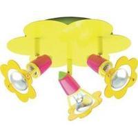 Ceiling floodlight Flower Energy-saving bulb, HV halogen E14 120 W Brilliant Maya Yellow, Pink, Green