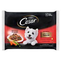 Cesar Pouches Deliciously Fresh Selection In Sauce - 4 x 100g