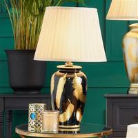 ceramic feather table lamp blackgold