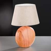 Ceramic table lamp Hill with a wood finish