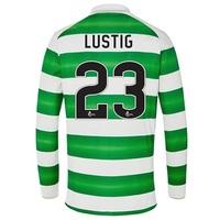 Celtic Home Kids Shirt 2016-17 - Long Sleeve with Lustig 23 printing, Green/White