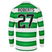 Celtic Home Kids Shirt 2016-17 - Long Sleeve with Roberts 27 printing, Green/White