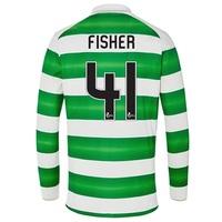 Celtic Home Kids Shirt 2016-17 - Long Sleeve with Fisher 41 printing, Green/White