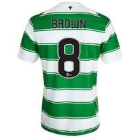 Celtic Home Shirt 2015/16 White with Brown 8 printing, Green/White