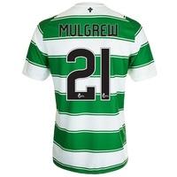 Celtic Home Shirt 2015/16 White with Mulgrew 21 printing, Green/White