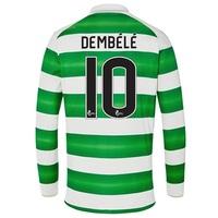 Celtic Home Shirt 2016-17 - Long Sleeve - Kids with Dembèlè 10 printin, Green/White