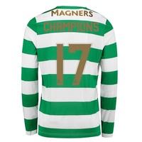 Celtic Home Shirt 2017-18 - Long Sleeve with Champions 17 printing, Green/White