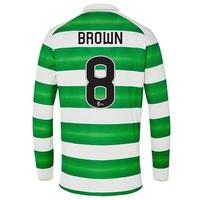 Celtic Home Kids Shirt 2016-17 - Long Sleeve with Brown 8 printing, Green/White