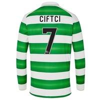 Celtic Home Kids Shirt 2016-17 - Long Sleeve with Ciftci 7 printing, Green/White