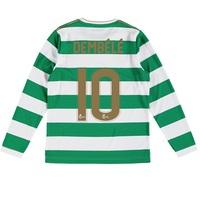 Celtic Home Shirt 2017-18 - Long Sleeve - Kids with Dembélé 10 printin, Green/White