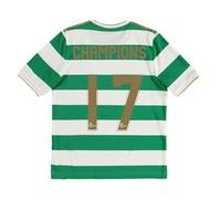 Celtic Home Shirt 2017-18 - Kids with Champions 17 printing, Green/White