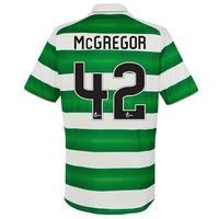 Celtic Home Kids Shirt 2016-17 with McGregor 42 printing, Green/White