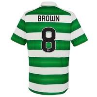 celtic home kids shirt 2016 17 with brown 8 printing greenwhite