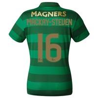 Celtic Away Shirt 2017-18 - Womens with Mackay-Steven 16 printing, Black