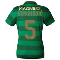 Celtic Away Shirt 2017-18 - Womens with Simunovic 5 printing, Black