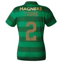 Celtic Away Shirt 2017-18 - Womens with Toure 2 printing, Black