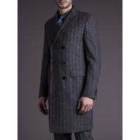 cerruti 1881 grey herringbone overcoat 38r grey