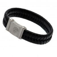 Celtic F.C. Single Plait Leather Bracelet