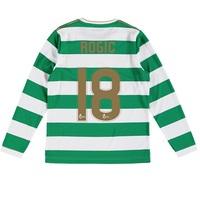 Celtic Home Shirt 2017-18 - Long Sleeve - Kids with Rogic 18 printing, Green/White