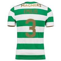 Celtic Home Elite Shirt 2017-18 with Izaguirre 3 printing, Green/White