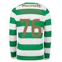 Celtic Home Shirt 2017-18 - Long Sleeve with Aitchison 76 printing, Green/White