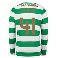 celtic home shirt 2017 18 long sleeve with fisher 41 printing greenwhi ...