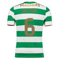 Celtic Home Elite Shirt 2017-18 with Bitton 6 printing, Green/White