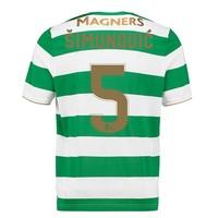 Celtic Home Shirt 2017-18 with Simunovic 5 printing, Green/White