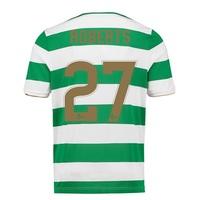 Celtic Home Shirt 2017-18 - No Sponsor with Roberts 27 printing, Green/White