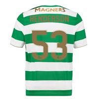 Celtic Home Shirt 2017-18 with Henderson 53 printing, Green/White