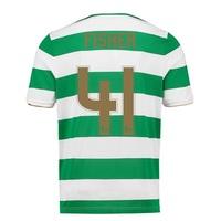 Celtic Home Shirt 2017-18 - No Sponsor with Fisher 41 printing, Green/White