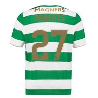 Celtic Home Shirt 2017-18 with Roberts 27 printing, Green/White