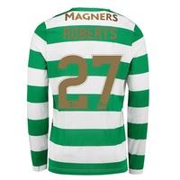 Celtic Home Shirt 2017-18 - Long Sleeve with Roberts 27 printing, Green/White