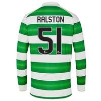 Celtic Home Shirt 2016-17 - Long Sleeve - Kids with Ralston 51 printin, Green/White
