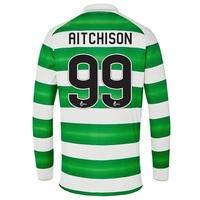 Celtic Home Shirt 2016-17 - Long Sleeve - Kids with Aitchison 99 print, Green/White